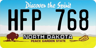ND license plate HFP768