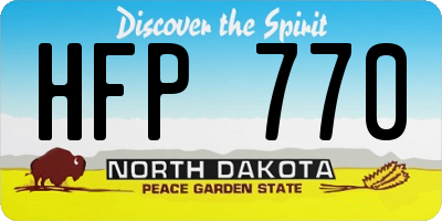 ND license plate HFP770
