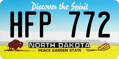 ND license plate HFP772