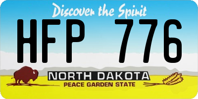 ND license plate HFP776