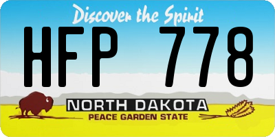 ND license plate HFP778