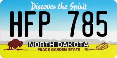 ND license plate HFP785