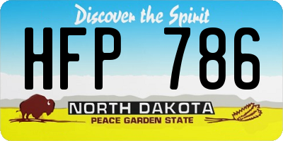 ND license plate HFP786