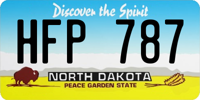 ND license plate HFP787