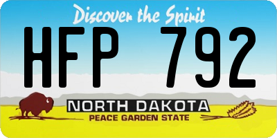 ND license plate HFP792