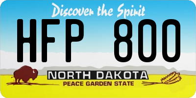 ND license plate HFP800