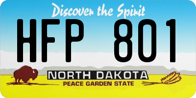 ND license plate HFP801
