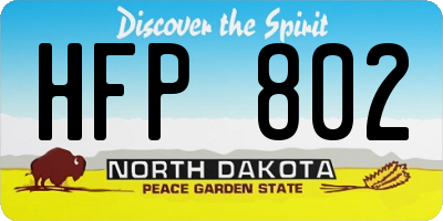 ND license plate HFP802