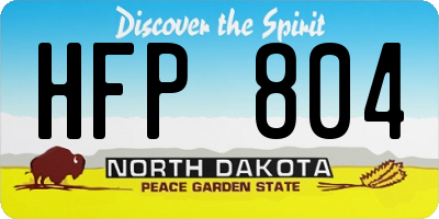 ND license plate HFP804