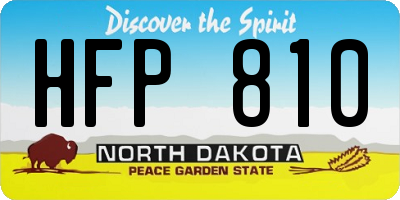 ND license plate HFP810