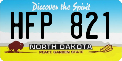 ND license plate HFP821