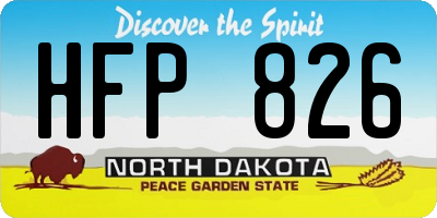 ND license plate HFP826
