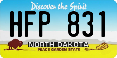 ND license plate HFP831