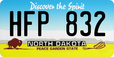 ND license plate HFP832