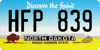 ND license plate HFP839