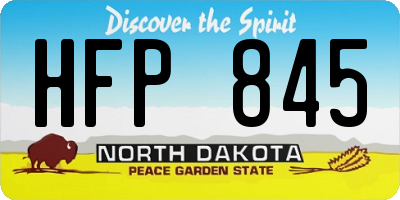 ND license plate HFP845