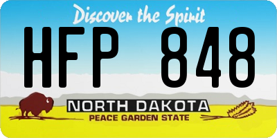 ND license plate HFP848