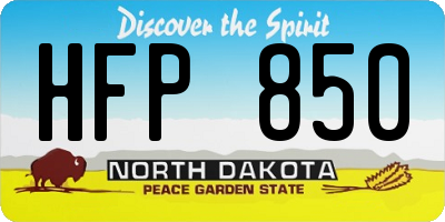 ND license plate HFP850