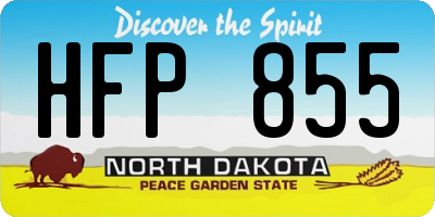 ND license plate HFP855