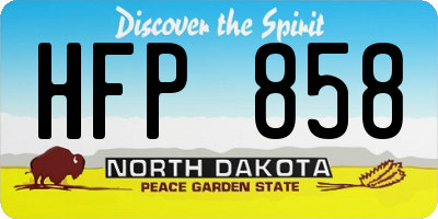 ND license plate HFP858