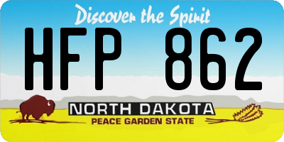 ND license plate HFP862