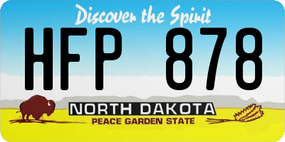 ND license plate HFP878