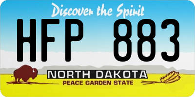 ND license plate HFP883