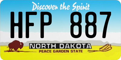 ND license plate HFP887