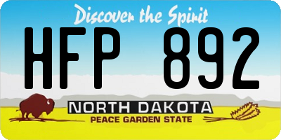 ND license plate HFP892
