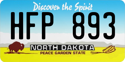 ND license plate HFP893