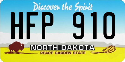 ND license plate HFP910