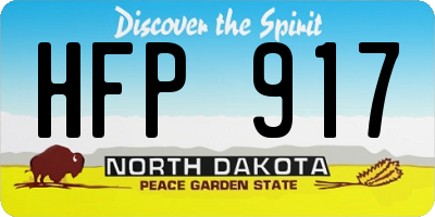 ND license plate HFP917