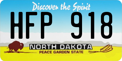 ND license plate HFP918