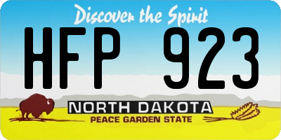 ND license plate HFP923