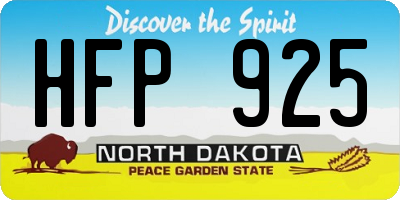 ND license plate HFP925