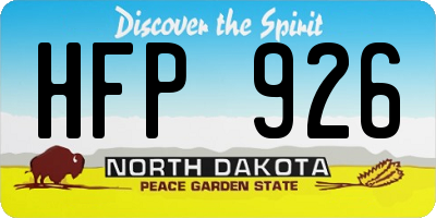 ND license plate HFP926