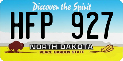 ND license plate HFP927