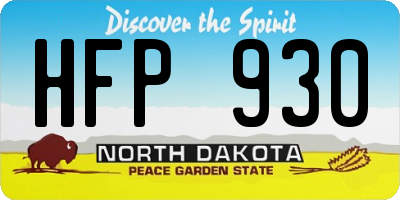 ND license plate HFP930