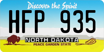 ND license plate HFP935