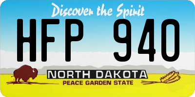 ND license plate HFP940