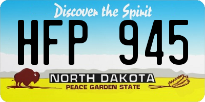 ND license plate HFP945