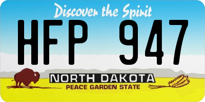 ND license plate HFP947