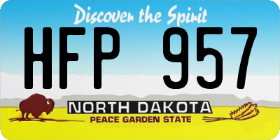 ND license plate HFP957