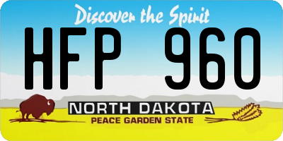 ND license plate HFP960
