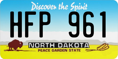 ND license plate HFP961