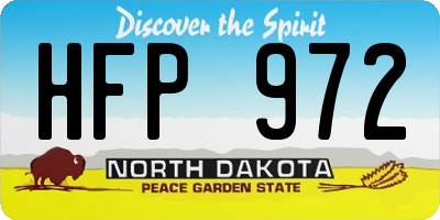 ND license plate HFP972