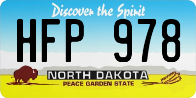 ND license plate HFP978