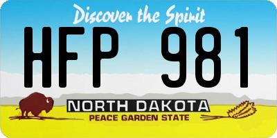 ND license plate HFP981