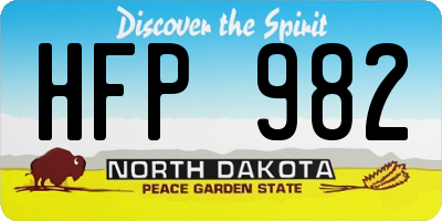 ND license plate HFP982