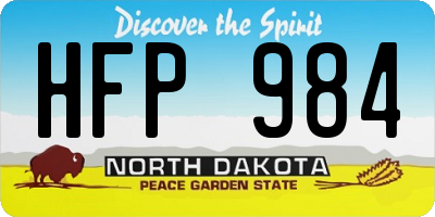 ND license plate HFP984